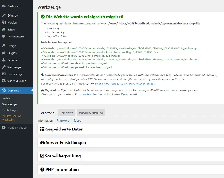 WordPress - &Uuml;bertragung von WordPress, Bild 16