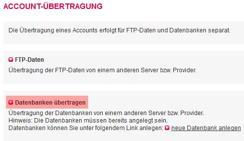 Account&uuml;bertragung - &Uuml;bertragung Datenbank, Bild 3