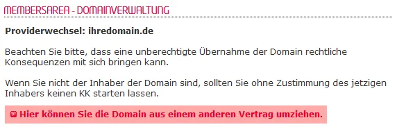 so funktioniert ein interner Wechsel - Freigabe der Domain, Bild 4