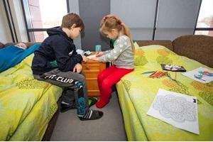 children playing in a room