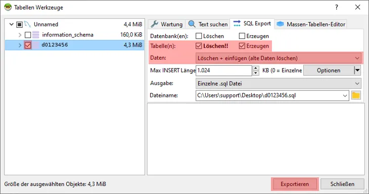 HeidiSQL - Datenbanksicherung anlegen, Bild 2